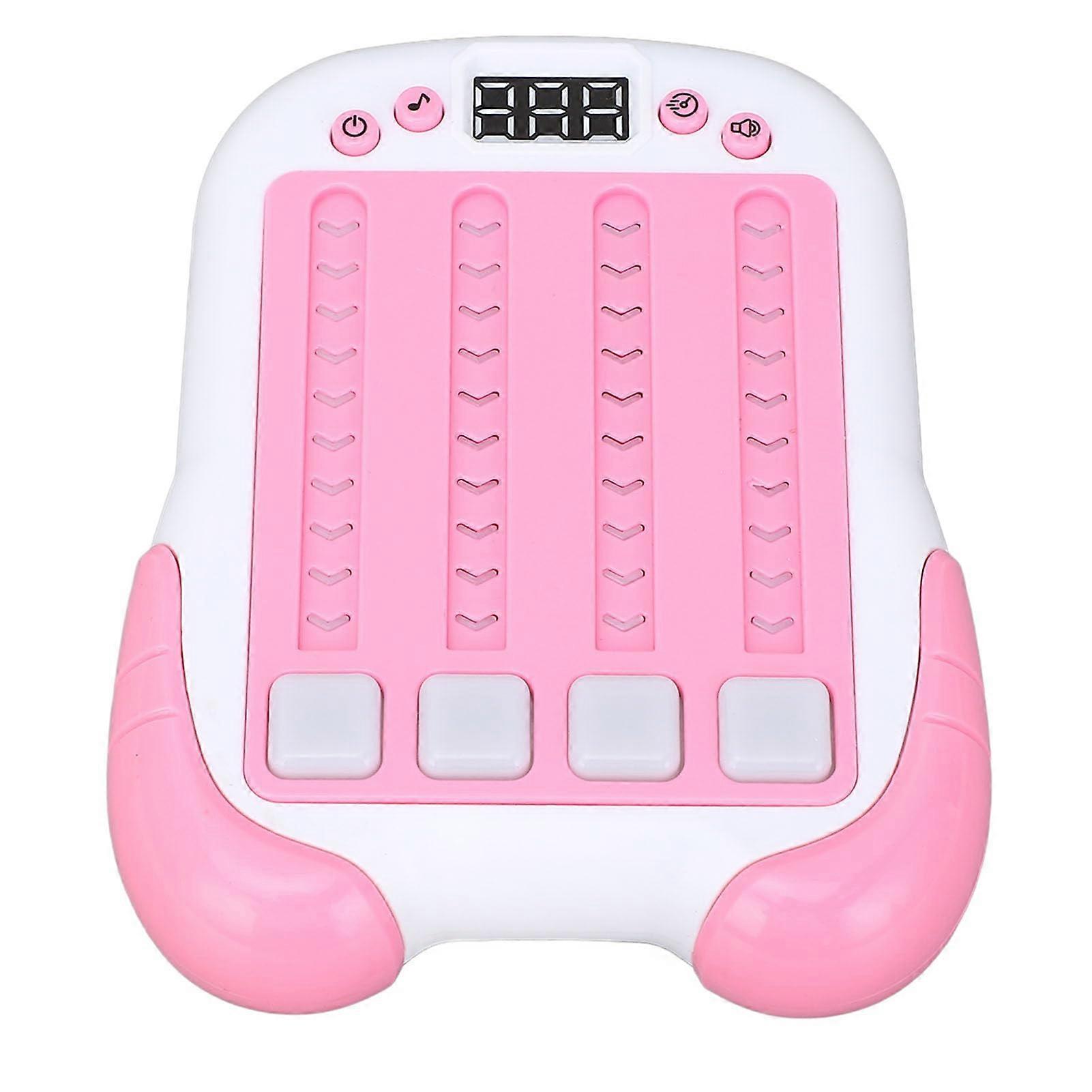 Rhythm Game Machine with Light Music Feedback, Handheld Interactive Button Toy for Kids Rose