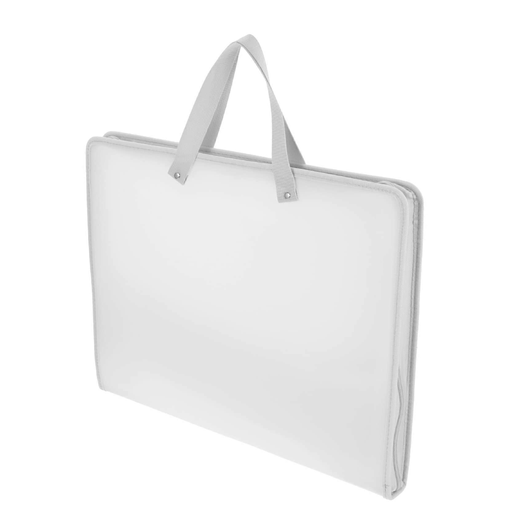 White Art Portfolio Case with Handle for Artwork Protection and Artist Storage Folder