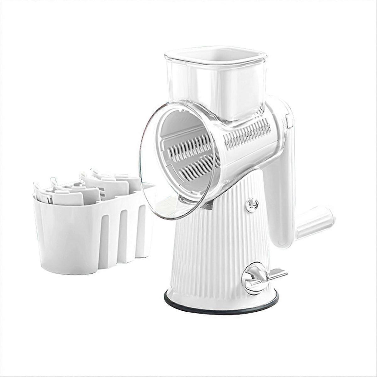 Rotary Cheese Grater, Kitchen Mandoline Vegetable Slicer White