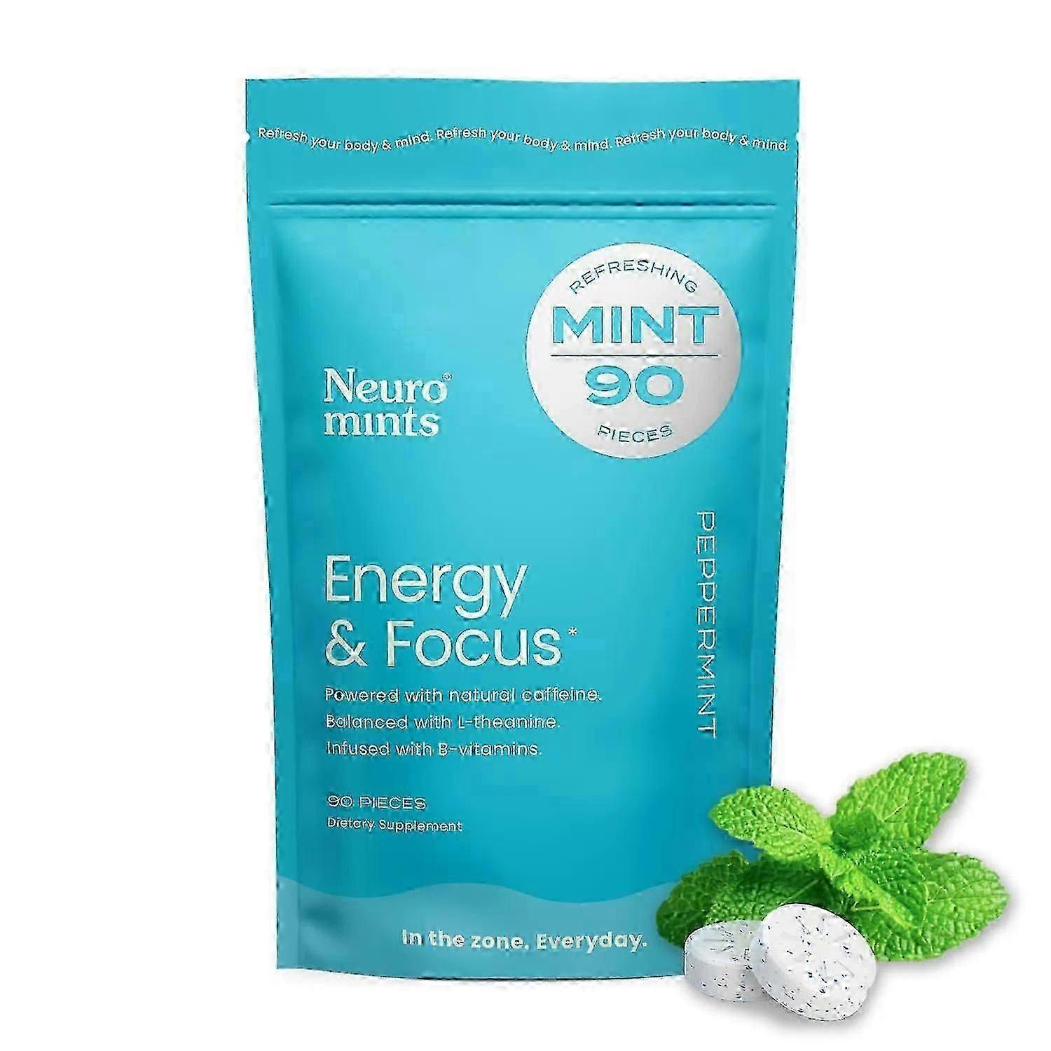 Mint-flavored NeuroGum Energy Caffeine 90 tablets