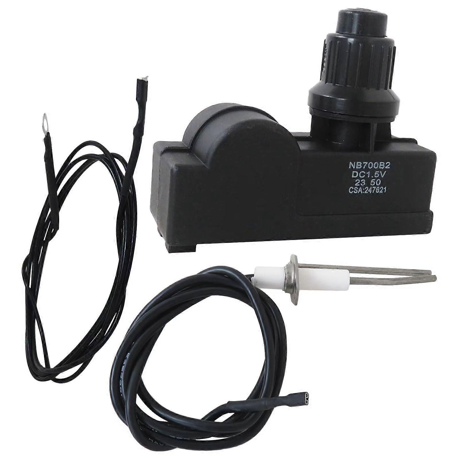 Fire Pit Igniter Kit with Dual Spark Outlets, Push Button Gas Grill Igniter Replacement