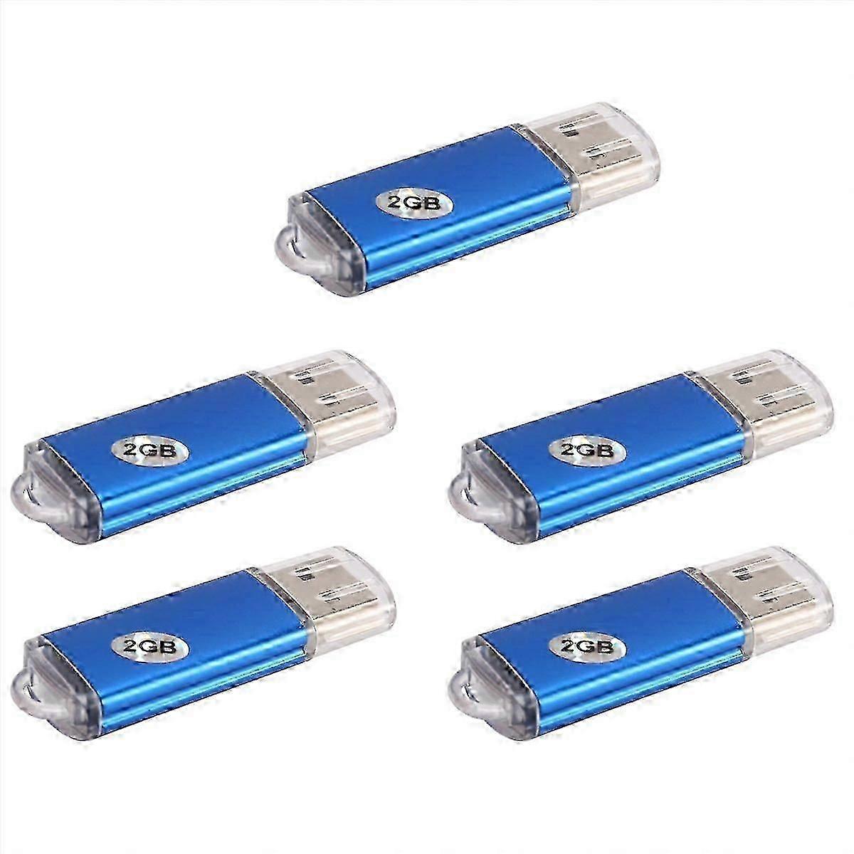 5X 2GB USB 2.0 Flash U Disk Blue