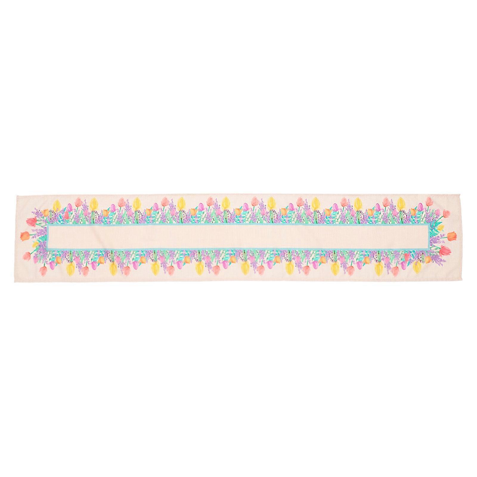 Waterproof Table Runner Tulip Pattern for Party Table Runner