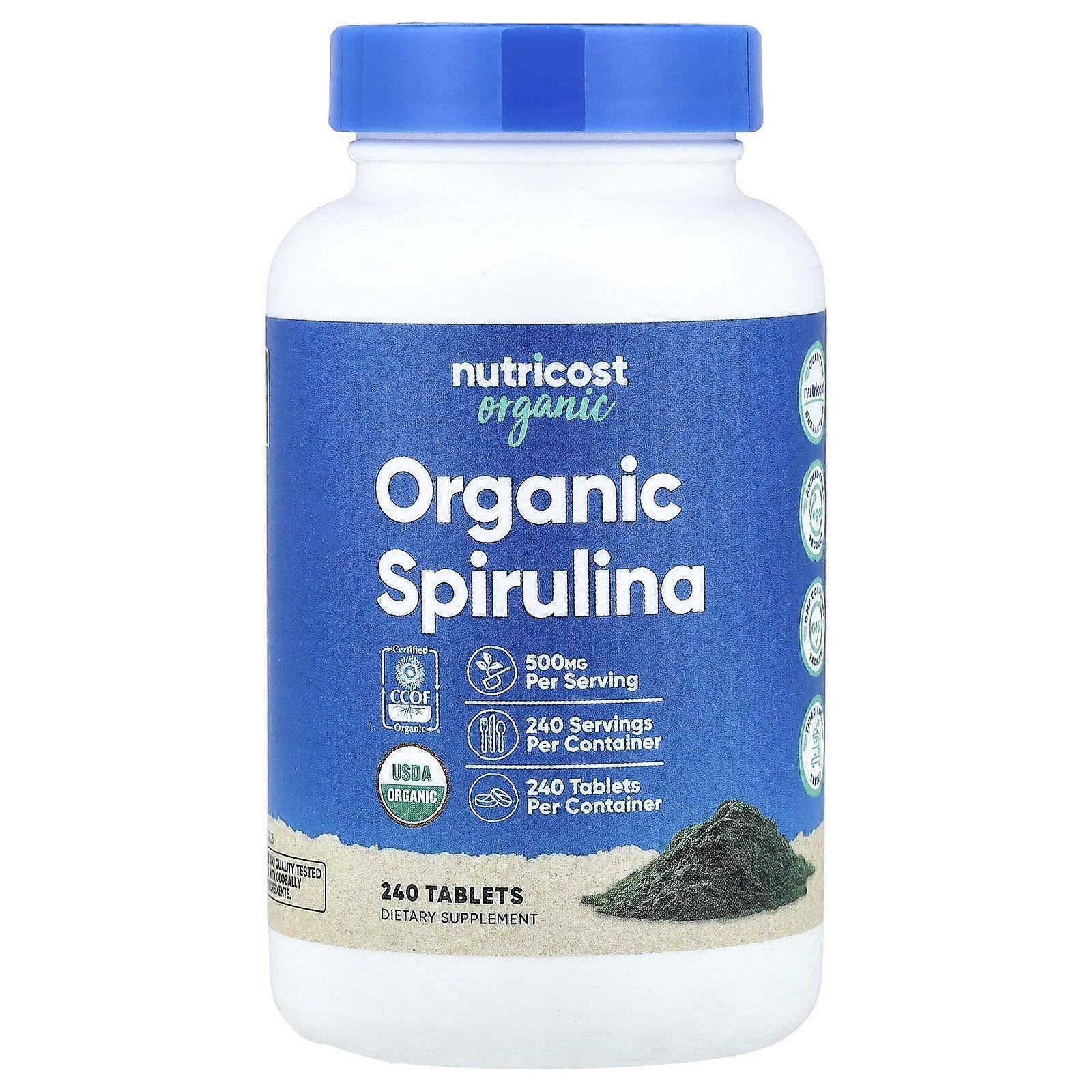 Nutricost, Organic Spirulina, 500 mg, 240 Tablets, 2-Pack