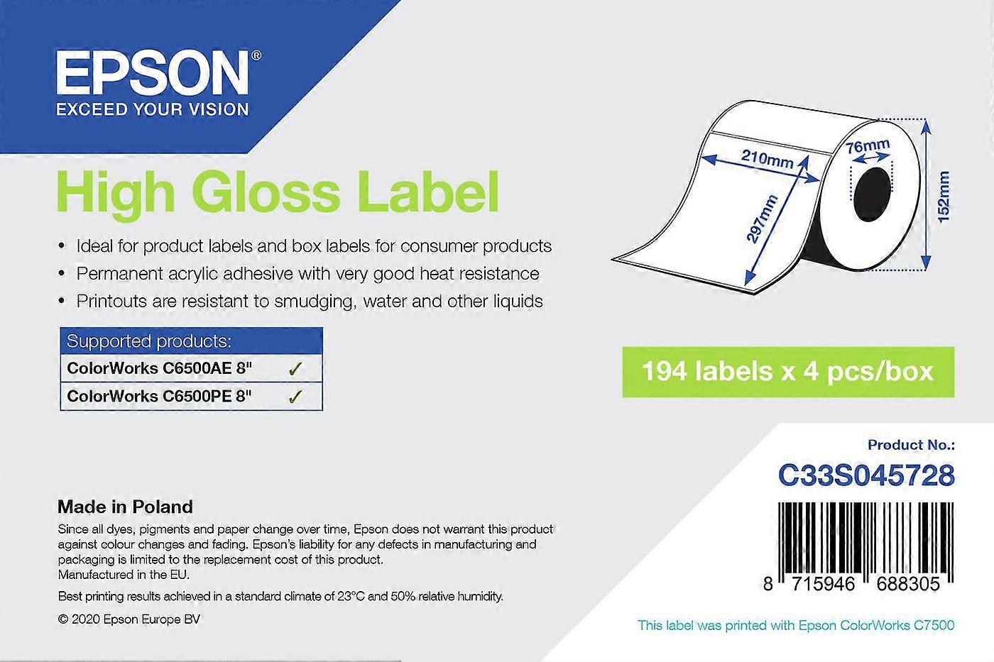 Epson Printer Label White Self-Adhesive Printer Label