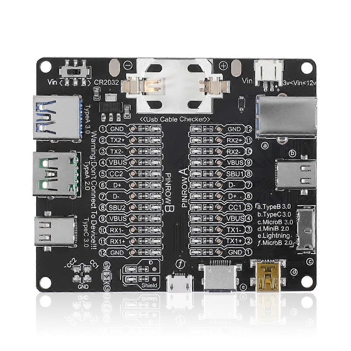 Cable Tester Type-C Type-B Micro Short Circuit Switch Test Board Data Cable Anomaly Detection compatible with iOS Android Test Board