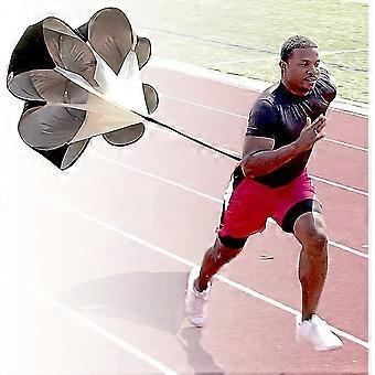 Running Speed Training, 56 Inch Speed Drills Resistance Parachute Running Sprint Chute Soccer Football Sport Speed Training, Black