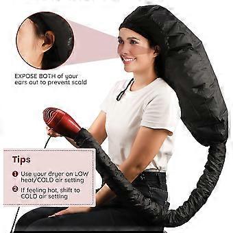 Extra Large Hooded Hair Dryer Attachment, Adjustable Deep Conditioning Heat Cap with Elastic Strap for Natural Curly Hair
