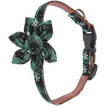 Christmas Cat Collar Adjustable Dog Collar 3Pcs Green Plastic Cloth