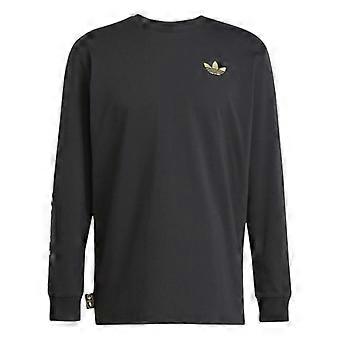 Camiseta de manga comprida Adidas masculina com estampa gráfica da Juventus