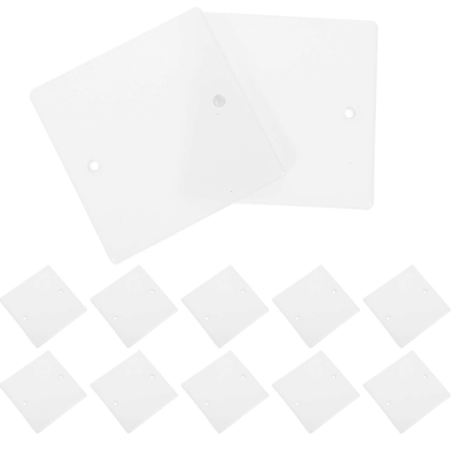 Rectangular White Ceiling Hole Cover Plates, PP Material, Scratch-Resistant, 8.5X8.2X0.5CM, 50Pcs