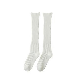 1 Pair Women Cotton Piled Socks Hollow Out Knitted No Odor Solid Color Preppy Style High Elasticity Anti-slip Breathable Soft Sweat-absorption Anti-sh