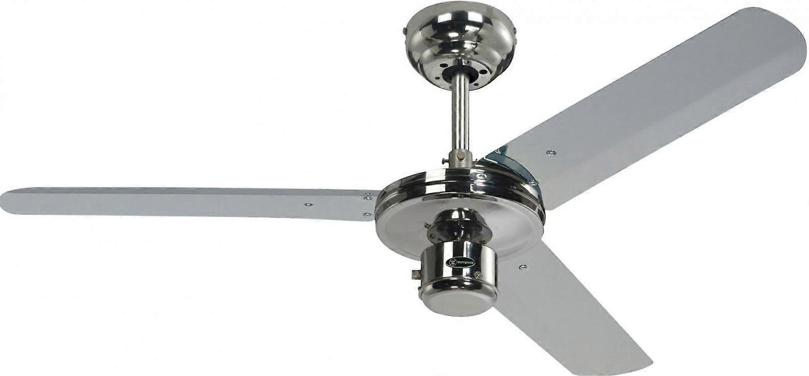 Ceiling fan Industrial 122cm / 48" Chrome with pull cord