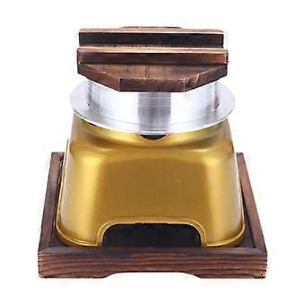 Japanese Rice Cooker Pot Set with Burner, Non Stick Even Heating for Outdoor Camping Backpacking, Gold 12.5 cm