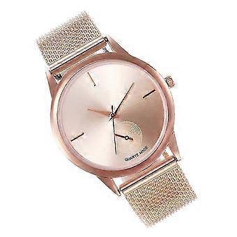 Female Watch Ladies Watches Adjustable Simple Design Quartz Glass For Different Occasions Rose Gold 1Set
