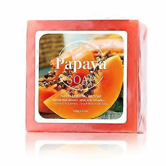 Kojic Acid Papaya Essential Oil Soap, Rich in Vitamin C, Handmade Natural Cleansing Bar for Face and Body, Deep Moisturizing and Brightening