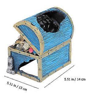 Aquarium-Ornament aus Naturharz, Schmuckkästchen-Imitat, Dekorationselement für Aquarien, kompatibel mit anderen Dekorationsartikeln