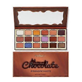 Chokoladelignende øjenskyggepalette med jordfarvede highlights, kølig tone, lys farve, egnet til daglig pendling, 54G