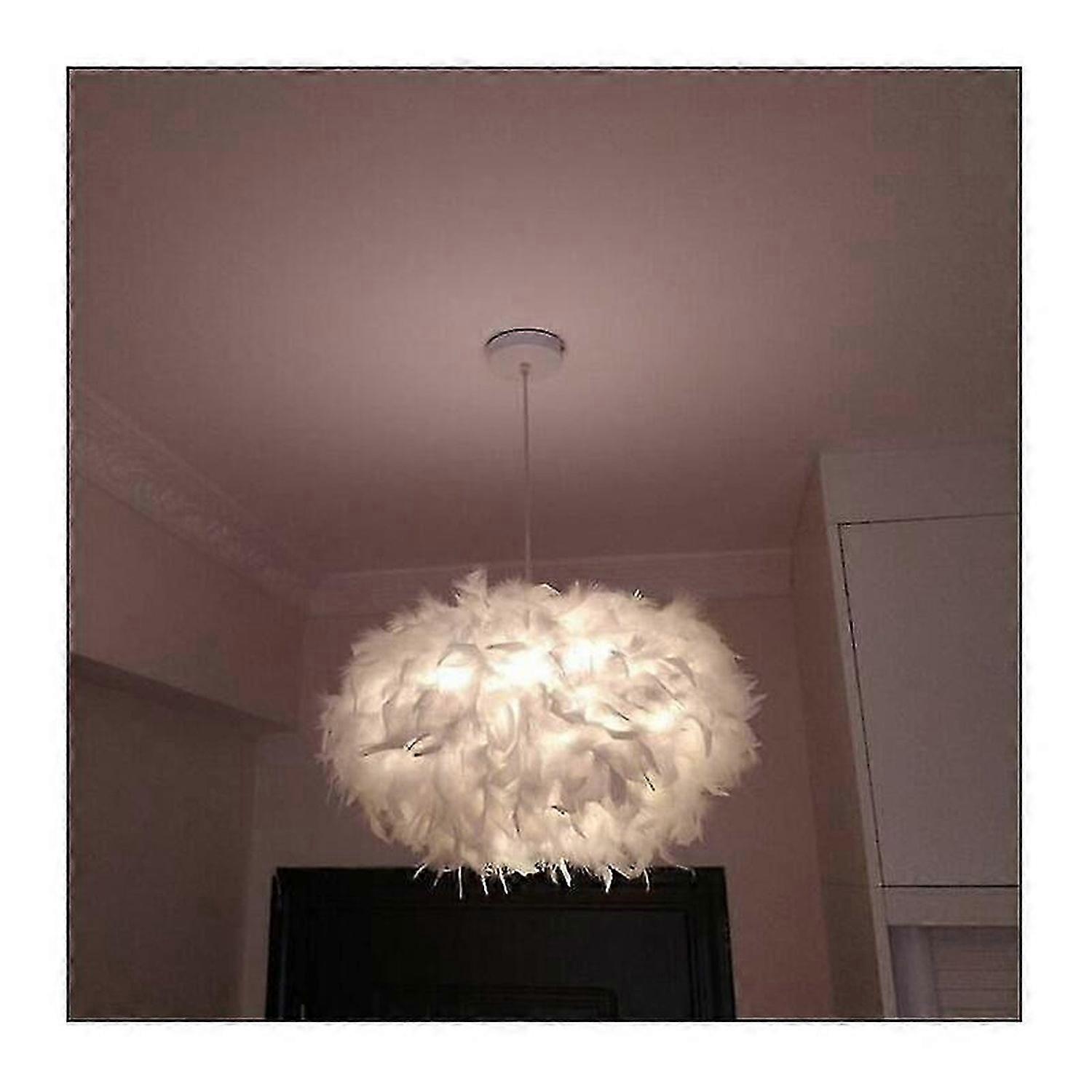 Witte Veren Kroonluchter E27 40w - Diameter 45cm
