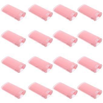 Lip Balm Tube Empty Lipstick Tubes for Home Use 15Pcs Pink Plastic Holders