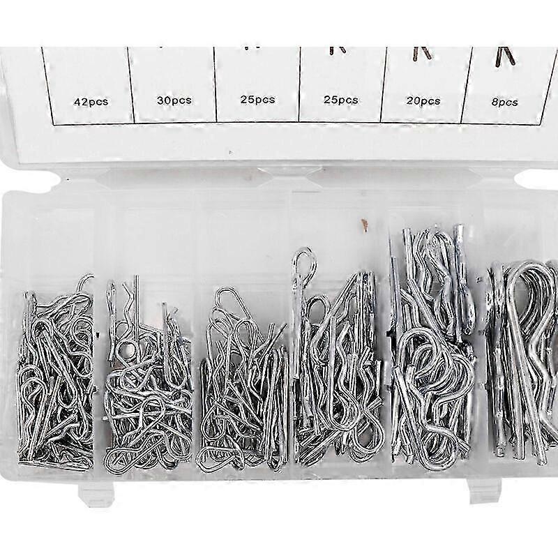 Cotter Type R Cotter Pin Assortment Various Sizes with Plastic Box 150pcs Set