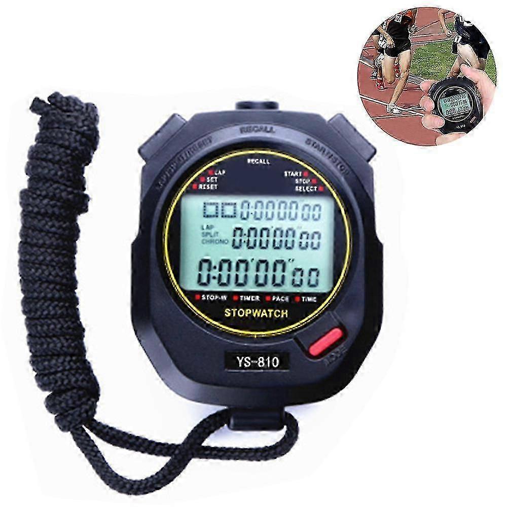 Stopwatch Timer, Digital Track Stopwatch With Countdown Timer,black