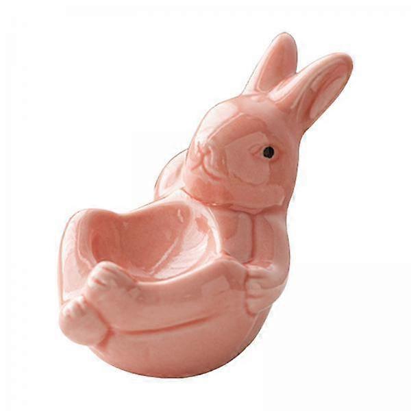 4x Ceramic Rabbit Egg Cup,Easter Bunny Egg Stand, Easter Tabletop Figurine for