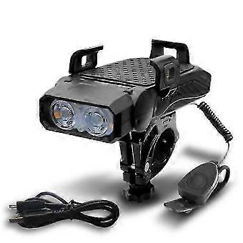 4 in 1 4000mAh Bicycle Bike Light Bike Horn Phone Holder Power Bank - B