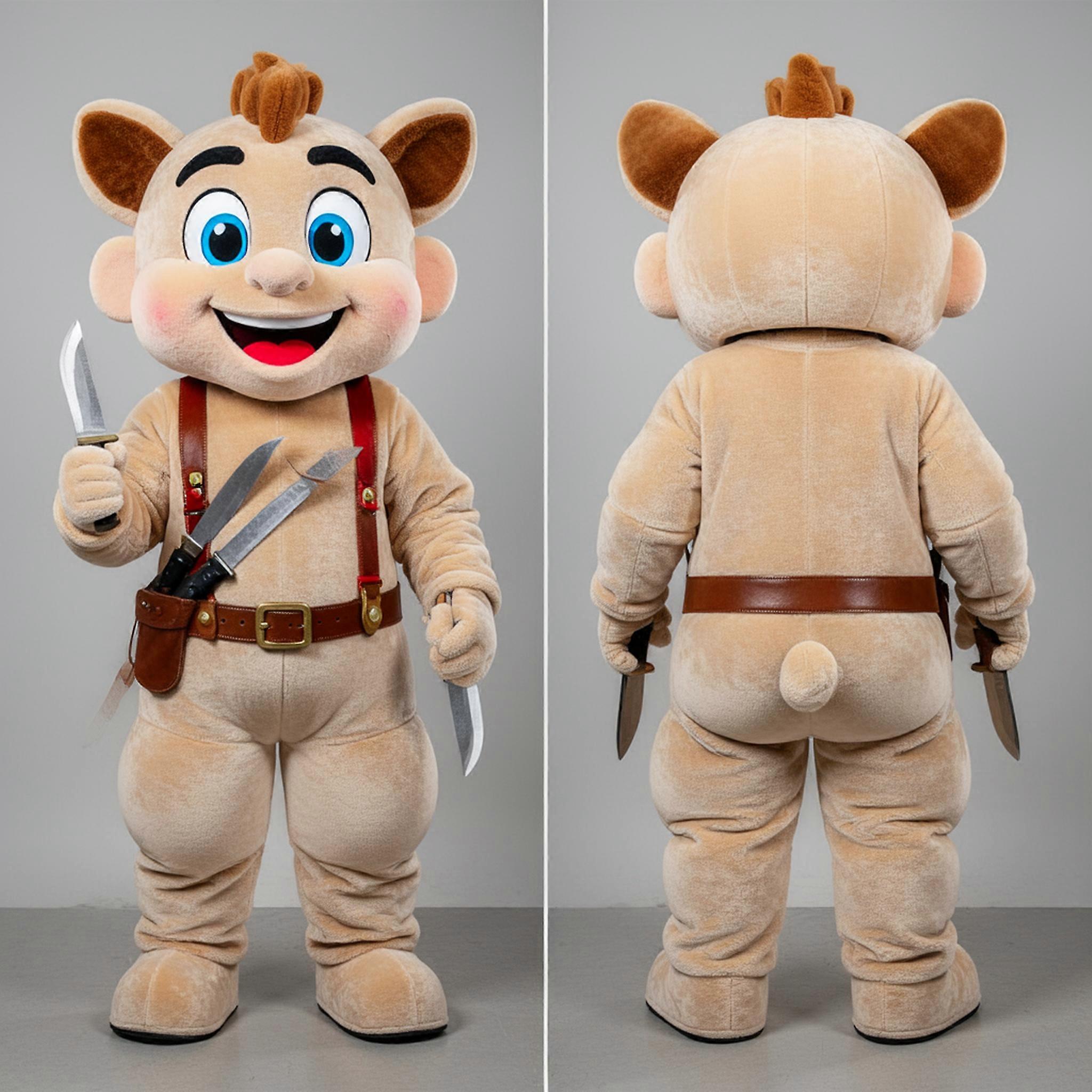 MASTICOT Beige Skilled Knife Thrower Mascot
