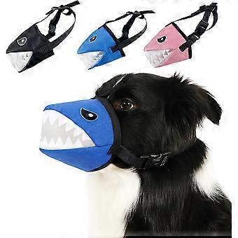 Muselière pour chien motif requin – Muselière souple en maille pour chiens de petite, moyenne et grande taille, ajustable pour empêcher d'aboyer, de mordre, de fouiller, de lécher et de mâcher (Noir - XL)