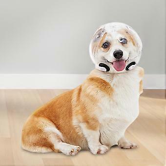 Pet Dog Hood Dog Muzzle,Transparent,Breathable,Prevent Biting,Cat Muzzle,Pet Helmet for Nail Trimming,Training, Bathing Grooming Clear 7.14x6.82x6.35i