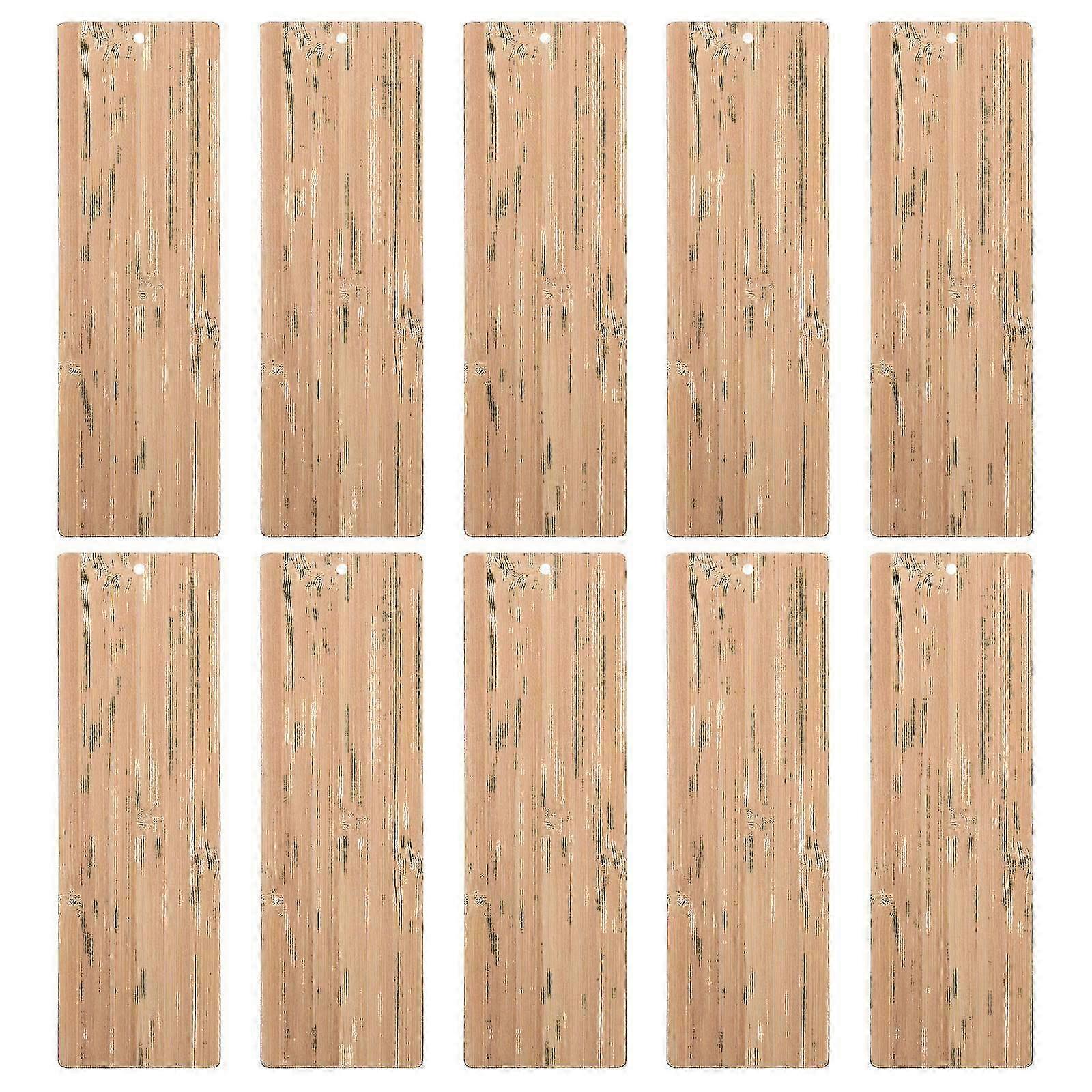 Blank Bookmarks Bamboo Chips for Creative DIY Crafts 40Pcs Rectangular Cutouts