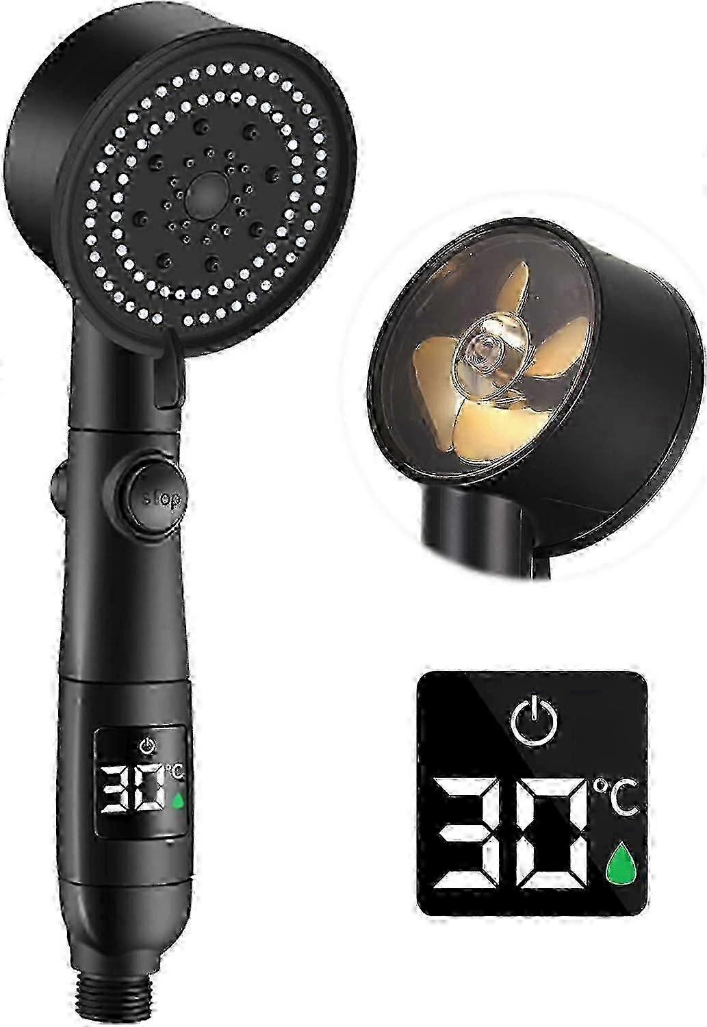 5 Mode Handheld Shower Head with High Pressure & Water Saving Stop Switch
