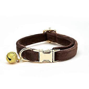 Verstelbare halsband met belletje van hoogwaardig fluweel voor huisdieren