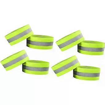 8 Pcs Reflective Wristbands with Glowing Design for Night Running