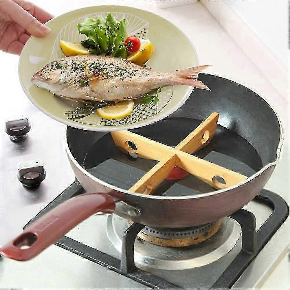 Table Mat Creative Pattern Design Kitchen Rack Shelves Bamboo Wood Heat Insulation Multi-Functional 1Pcs