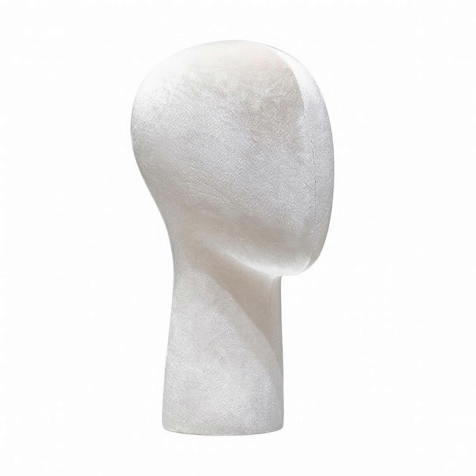 Velvet Mannequin Head | Stable Flat Base, Space-Saving Design, Flocked Mannequin