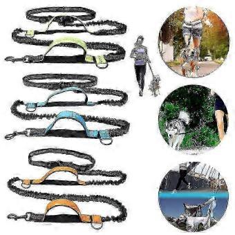 Hands Free Dog Lead with Adjustable Waist Belt, Reflective Bungee Dog Walking Belt for Medium Large Dogs up to 50kg, Nylon