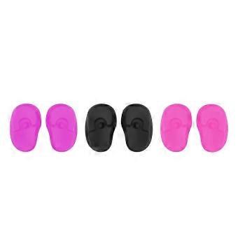 6 Pairs Silicone Hairdressing Ear Covers, Reusable Ear Protectors for Perming, Curling, Hair Dyeing and Showering, Black Rose Red Purple