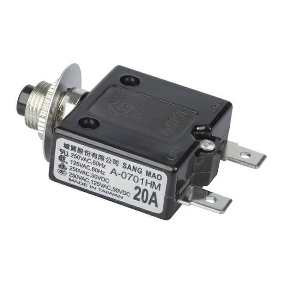 20A Circuit Breaker Maximum Voltage 250VAC or 50VDC Durable Multi Purpose