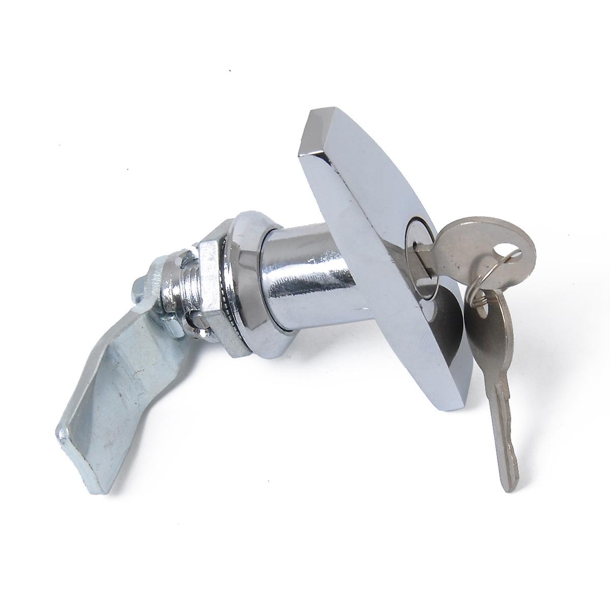 TIOMIOSEA - Kit De 2 Serrures à Poignée En T Avec Clés - Pour Porte De Garage, Remorque, Boîte à Outils - Alliage Zinc Noir - 8