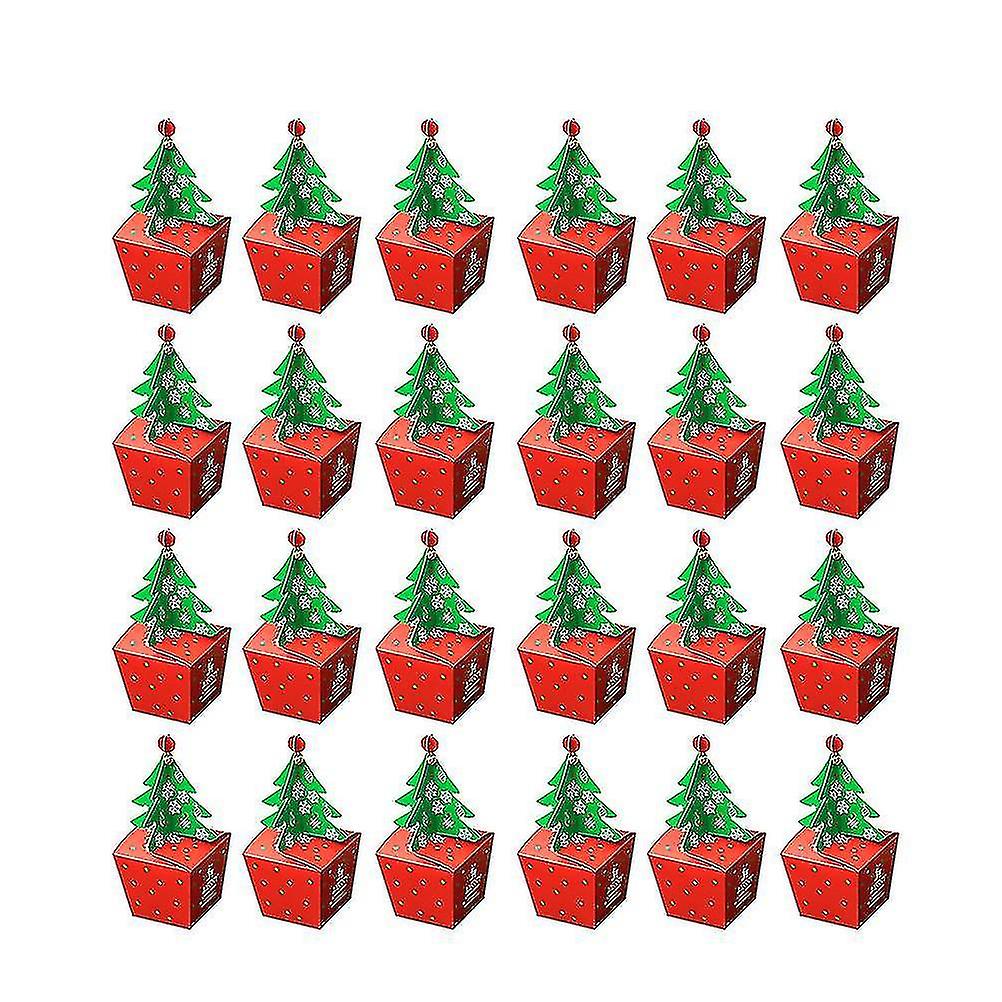 24 τεμ χριστουγεννιάτικα χάρτινα κουτιά φορητά εορταστικά κουτιά σοκολάτας καραμελών δώρα κουτιά συσκευασίας Apple θεραπεία
