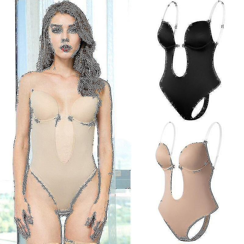 المرأة تغرق عميق الخامس الرقبة الجسم المشكل حمالة بلا ظهر ملابس الجسم Shapewear U يغرق سلس ثونغ كامل Bodysuits