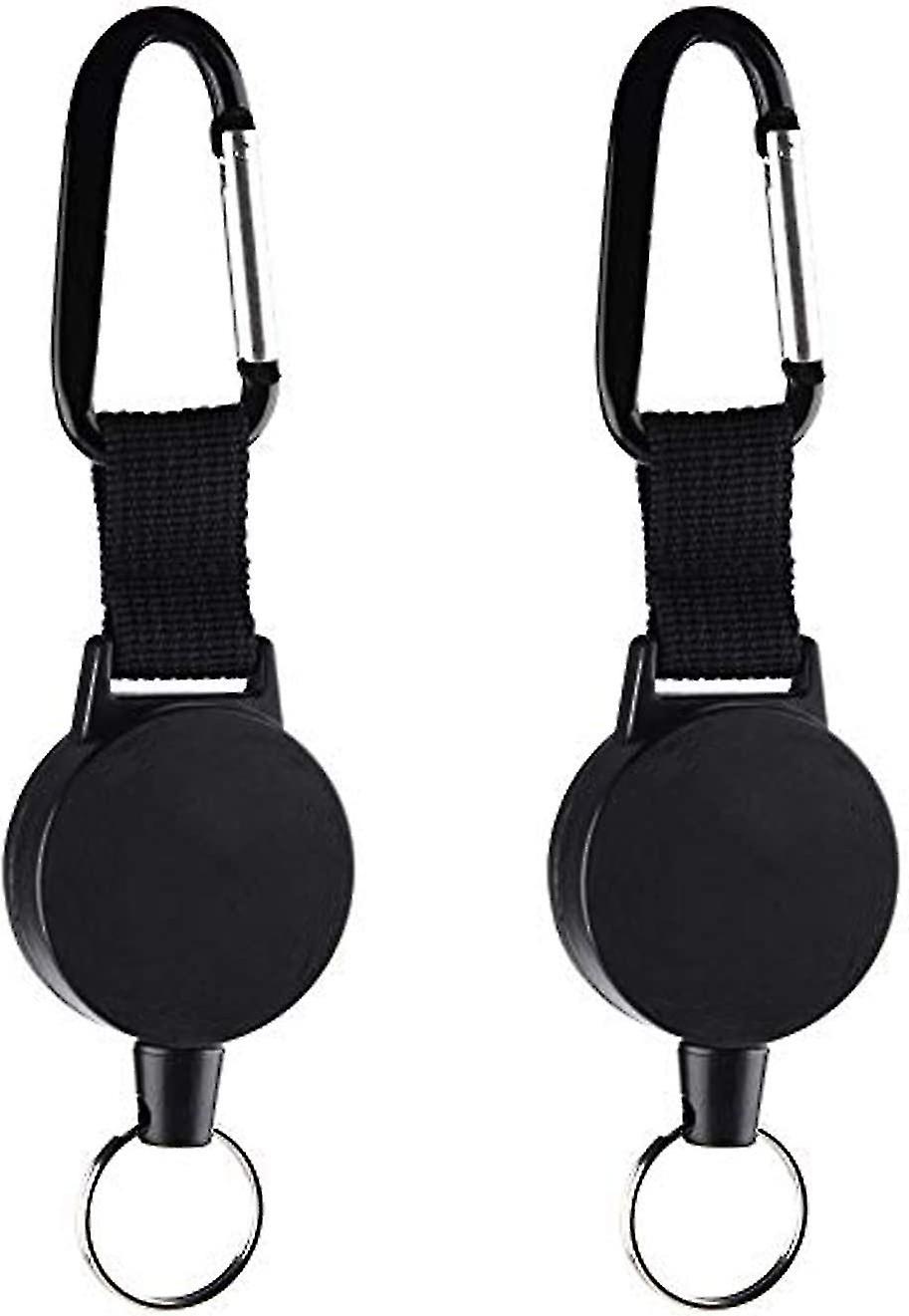 Retractable Keyring, 2 Pack Heavy Duty Retractable Keychain, Extendable Key Chain