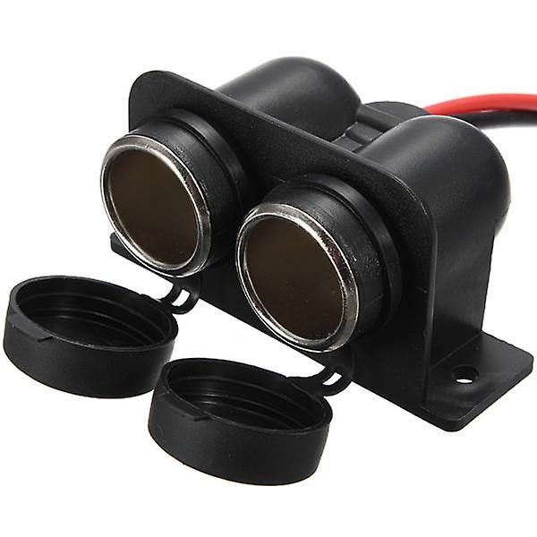 2-Way Motorcycle Car Cigarette Lighter Power Outlet Socket Plug Waterproof
