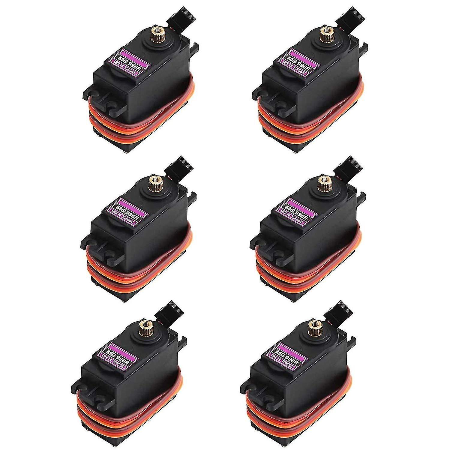 6 Pack Mg996r Metal Digital Gear Servo Motor with Horn Arm Compatible with Ardu Ino Smart Car, Robot