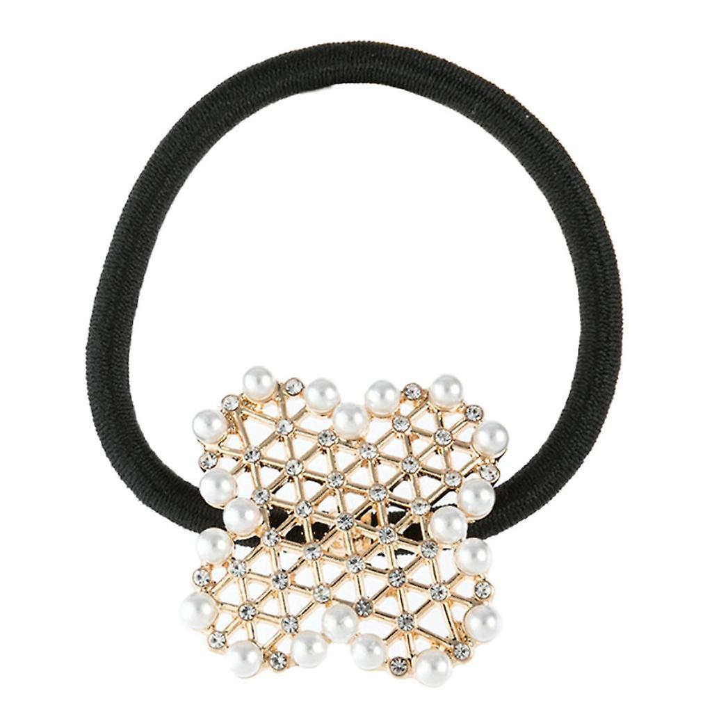 Perlenblume Elastisches Haargummiband Gold