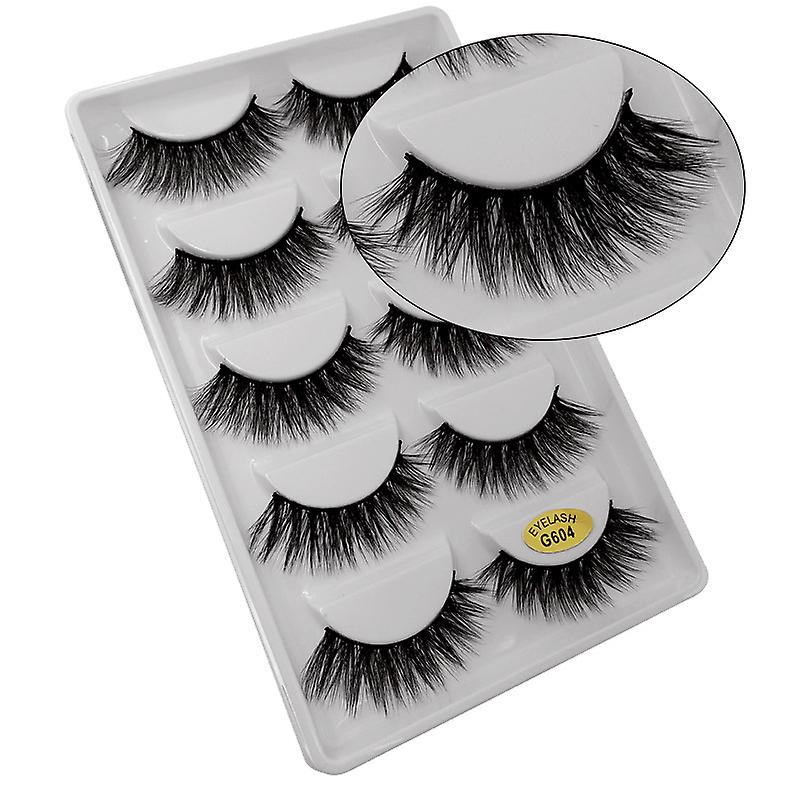5-pair false eyelashes-3D faux mink-G604