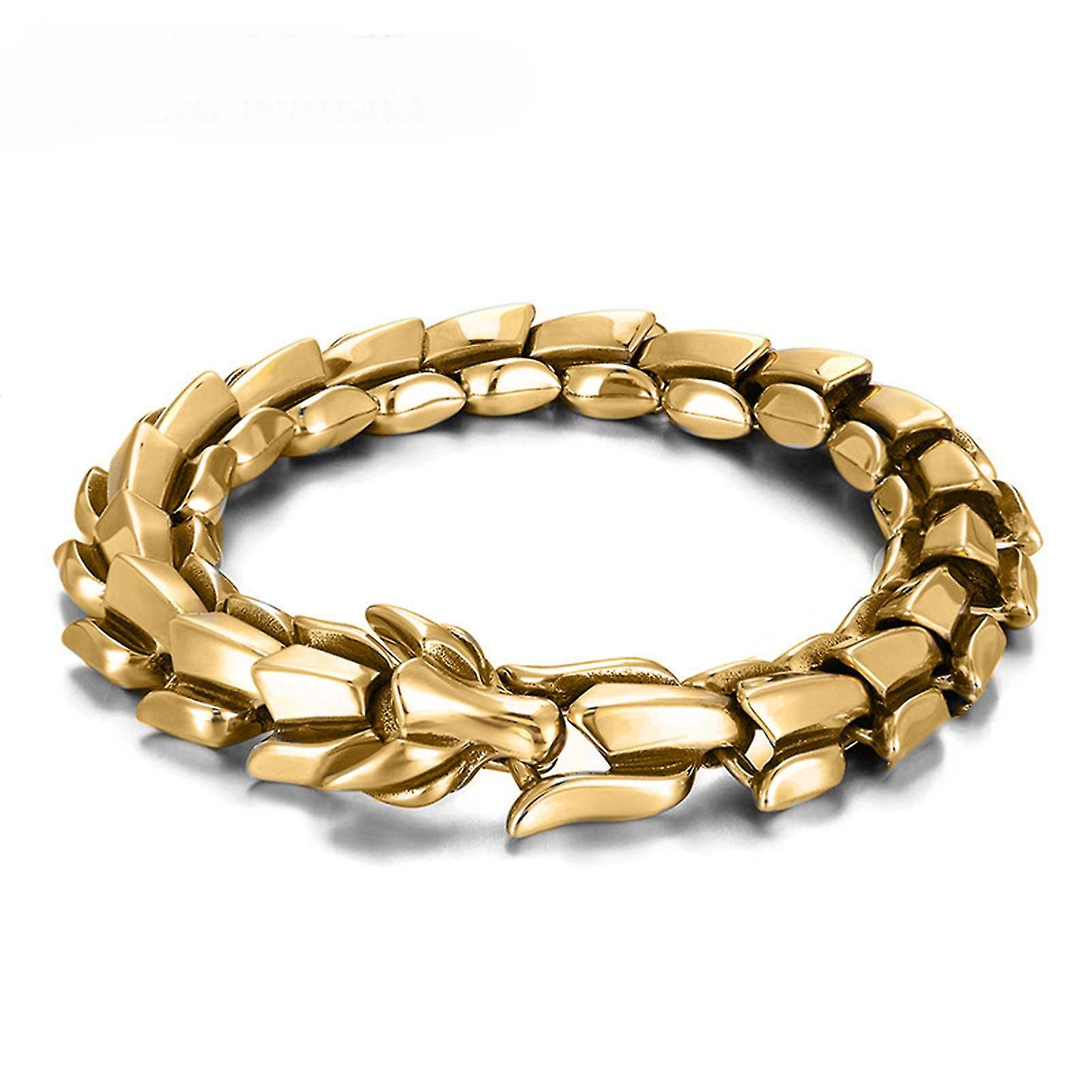 Dragon Scale Link Armbånd Herre Rustfritt Stål Ouroboros Bangle