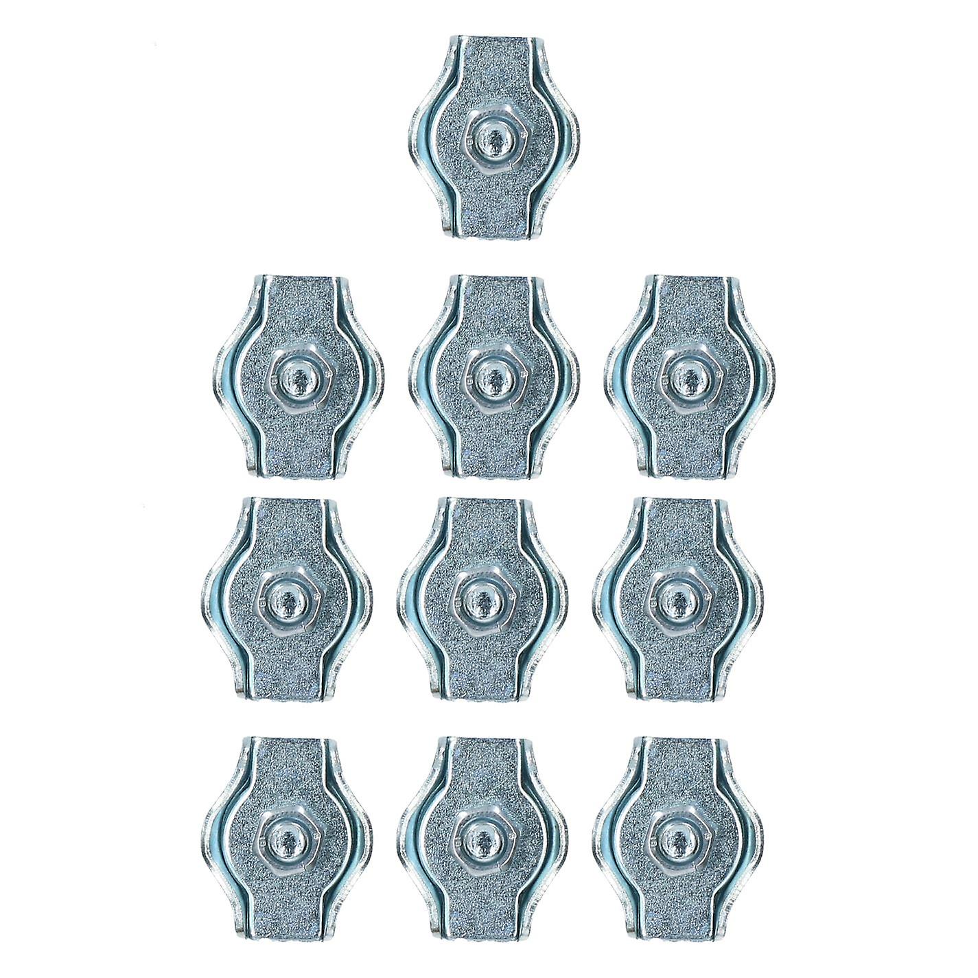 6mm Simplex Wire Rope / Cable Clamp Grips 10 PACK Zinc Plated